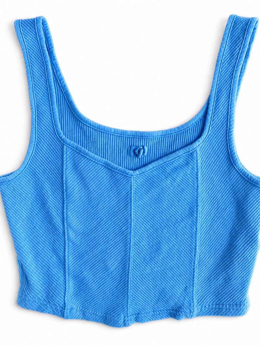 aerie Bright Blue Ribbed Tank Crop Top
